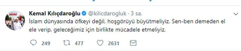 Kılıçdaroğlu'ndan "hoşgörü" twiti