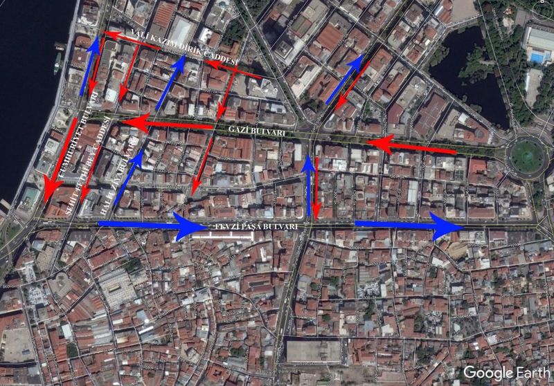 Konak-Alsancak arasında yeni trafik düzeni