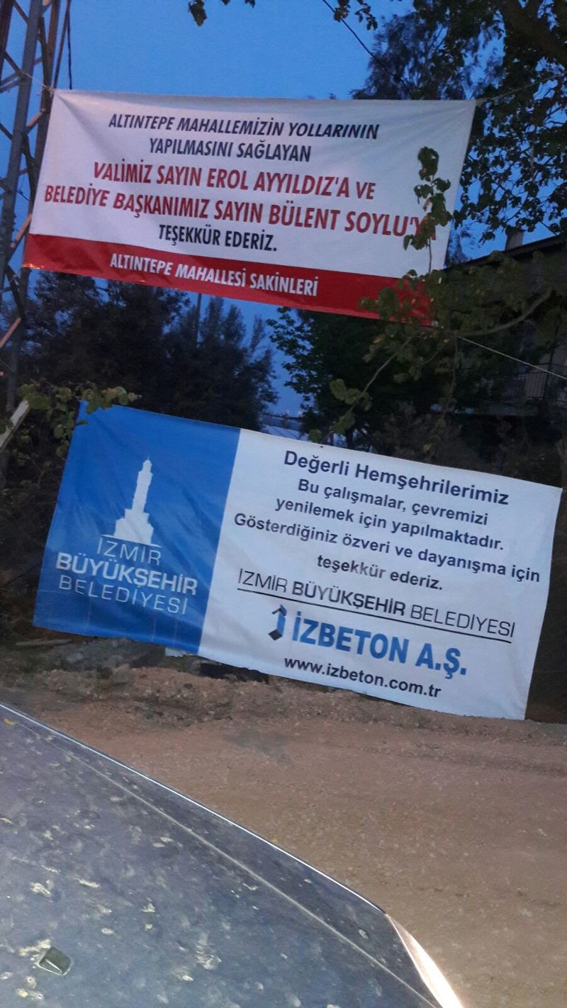 Menderes’te pankart komedisi!