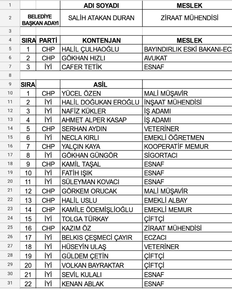 CHP'de meclis üye aday listeleri belli oldu