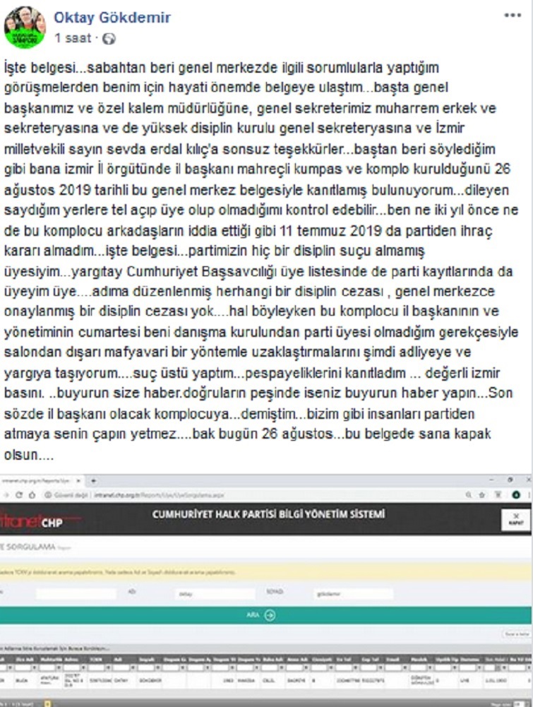 Gökdemir: "Parti üyesiyim ihraç edilmedim"