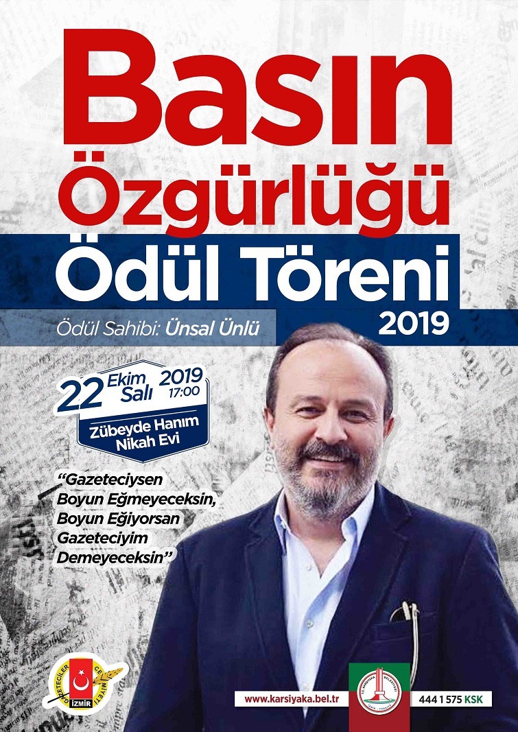 Basın Özgürlüğü Ödülü Ünsal Ünlü'ye