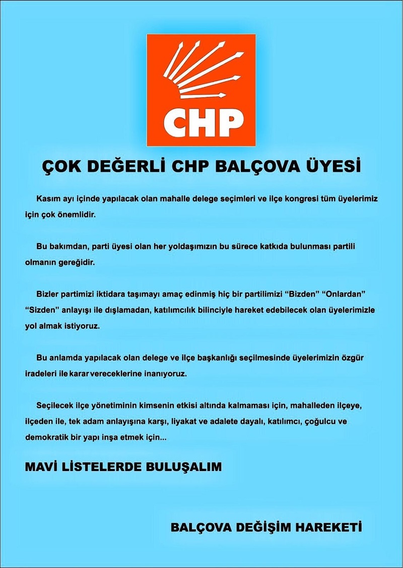 CHP Balçova’da muhalif mavi liste iddialı
