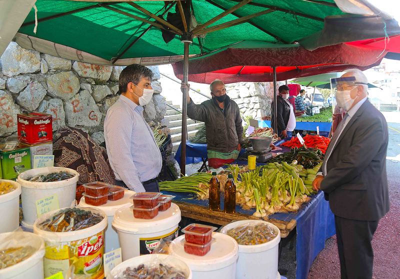 Selvitopu pazaryeri önlemlerini denetledi
