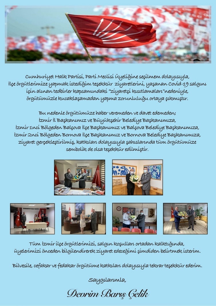 CHP PM Üyesi Devrim Barış Çelik'ten teşekkür turu